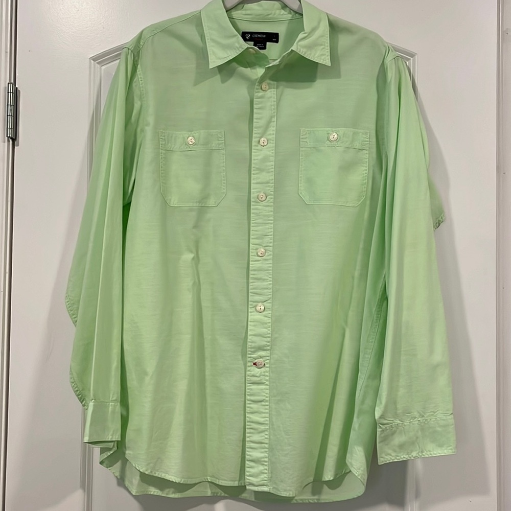 DANIEL CREMEAUX Men's Dressy Casual Button Down - Size Large Green 100% Cotton